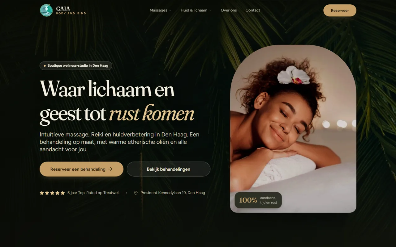 Gaia body and mind, voor en na de vernieuwing door Nomi Webdesign